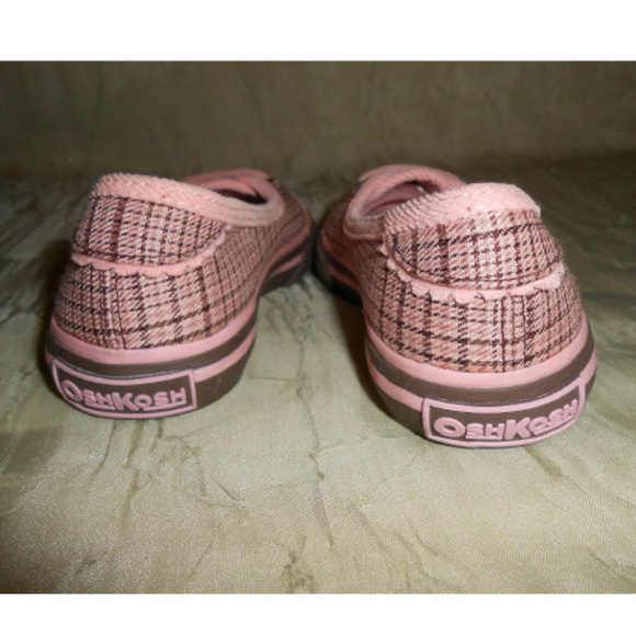 OshKosh B'Gosh Pink & Brown Plaid Slip On Shoes‎ - Picture 4 of 8